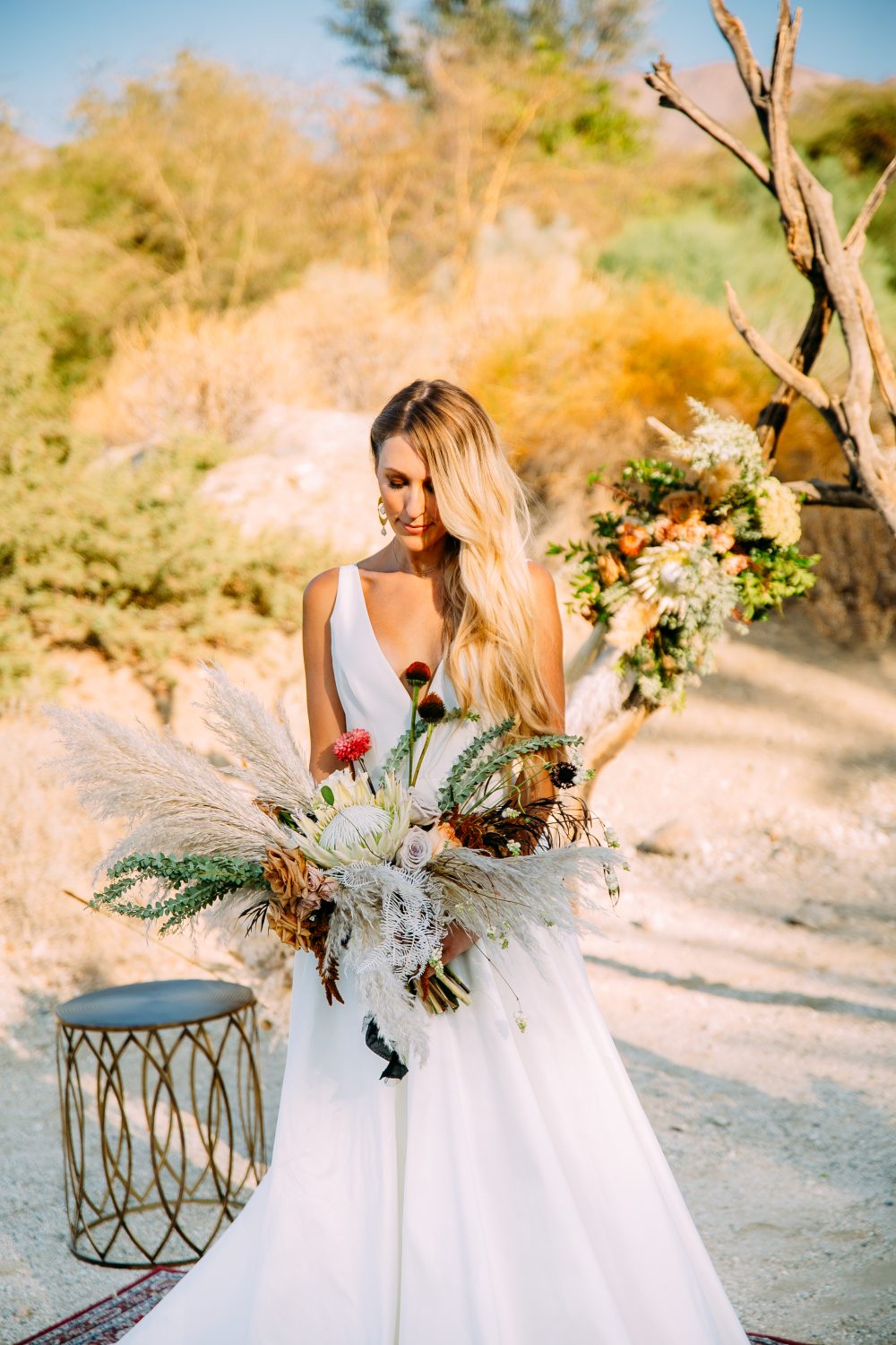 Bride at The Living Desert Palm Springs Elopement Camrynclair.com
