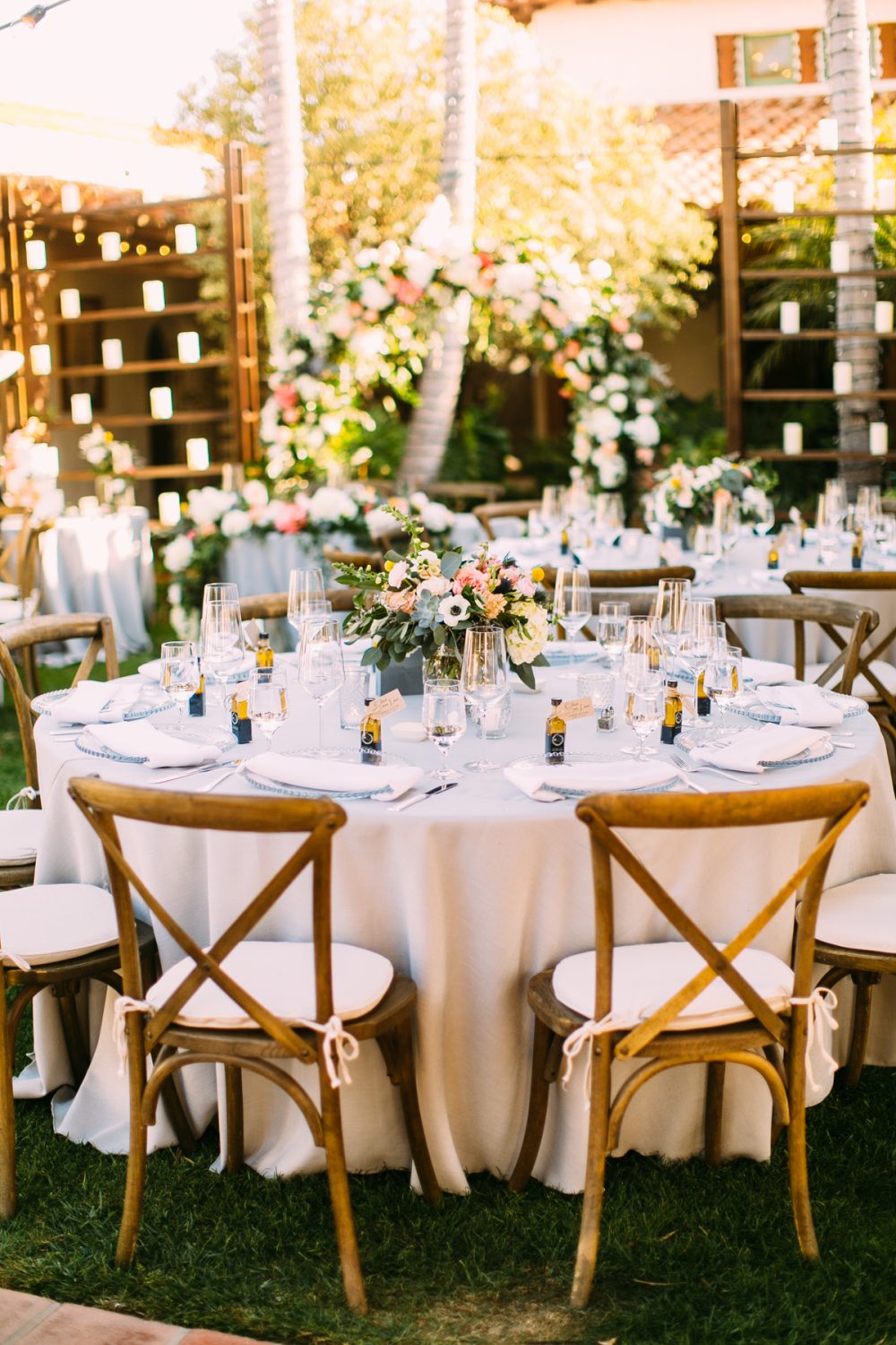 wedding reception details at Casa Romantica