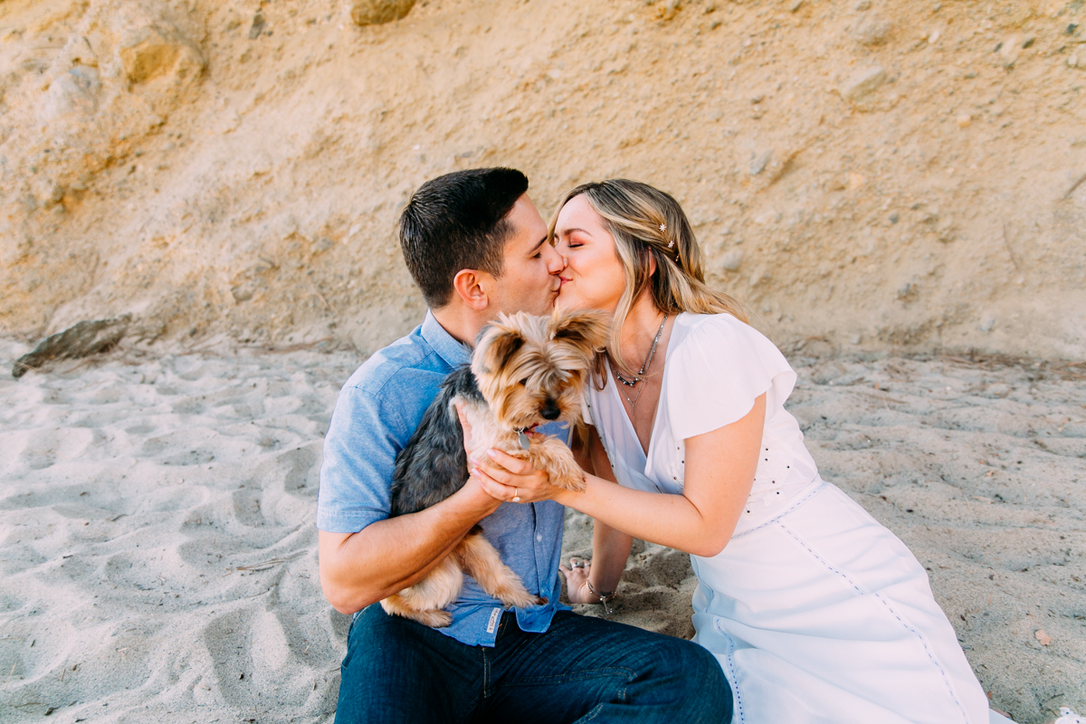 cute engagement session with dog